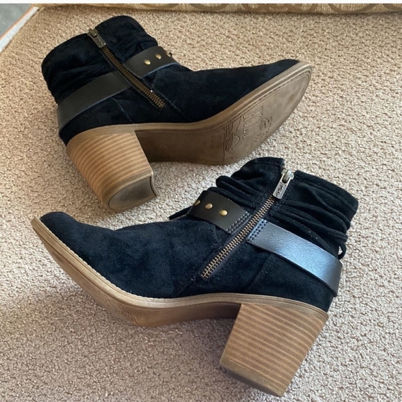 Roxy Dallas Chunky Block Black Ankle Boots Women’s Size 7.5 - Picture 8 of 11